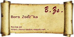 Bors Zsóka névjegykártya